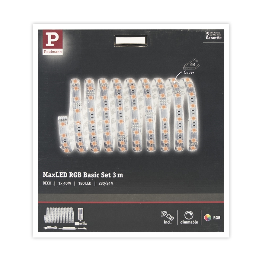 Paulmann 70673 - LED RGB/40W Димируема лента MAXLED 3м 230V + дистанционно