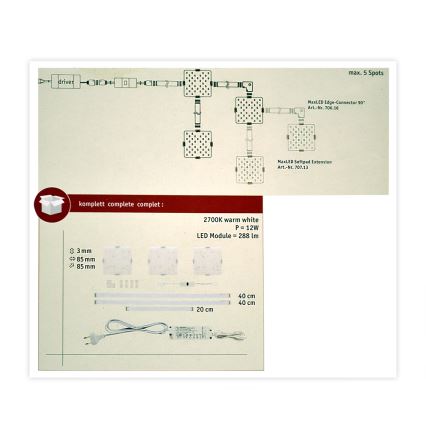 Paulmann 70710 - К-кт 3xLED/3,3W Осветление за мебели със сензор SOFTPAD 230V 2700K