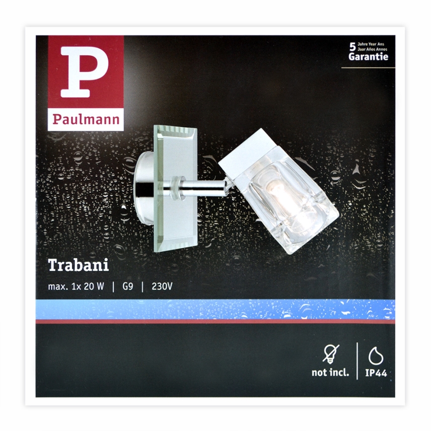 Paulmann 70840 - 1xG9/20W IP44 Спот за баня TRABANI 230V