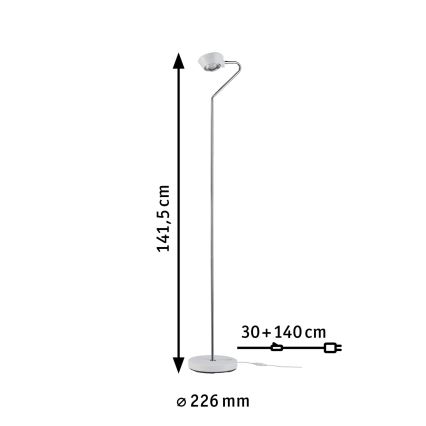 Paulmann 70920 - LED/7,5W Димируема подова лампа RAMOS 230V бяла/лъскав хром