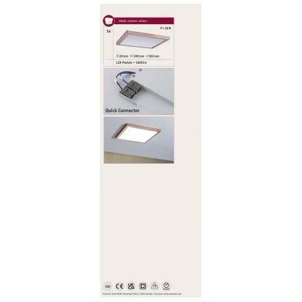 Paulmann 70941 - LED/20W Панел за повърхностен монтаж ATRIA 230V 4000K 30x30 см розовозлатист