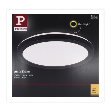 Paulmann 70997 - LED/11,2W Панел за повърхностен монтаж ATRIA 230V 3000K Ø 19 см черен