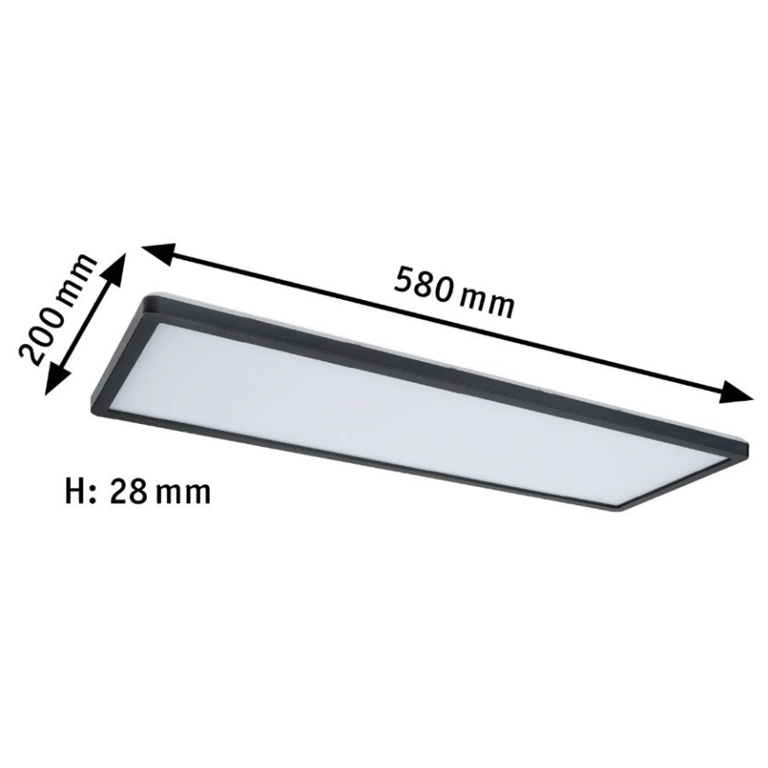 Paulmann 71003 - LED/22W Димируем панел ATRIA 230V 3000K 20x58 см черен