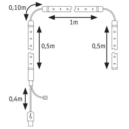 Paulmann 78880 - LED/3,5W RGB Димируема лента за телевизор 2 м ZOLL 5V + дистанционно управление