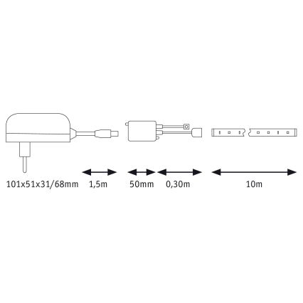 Paulmann 78979 - LED RGB/26W Димируема лента SIMPLED 7.5м 230V + дистанционно