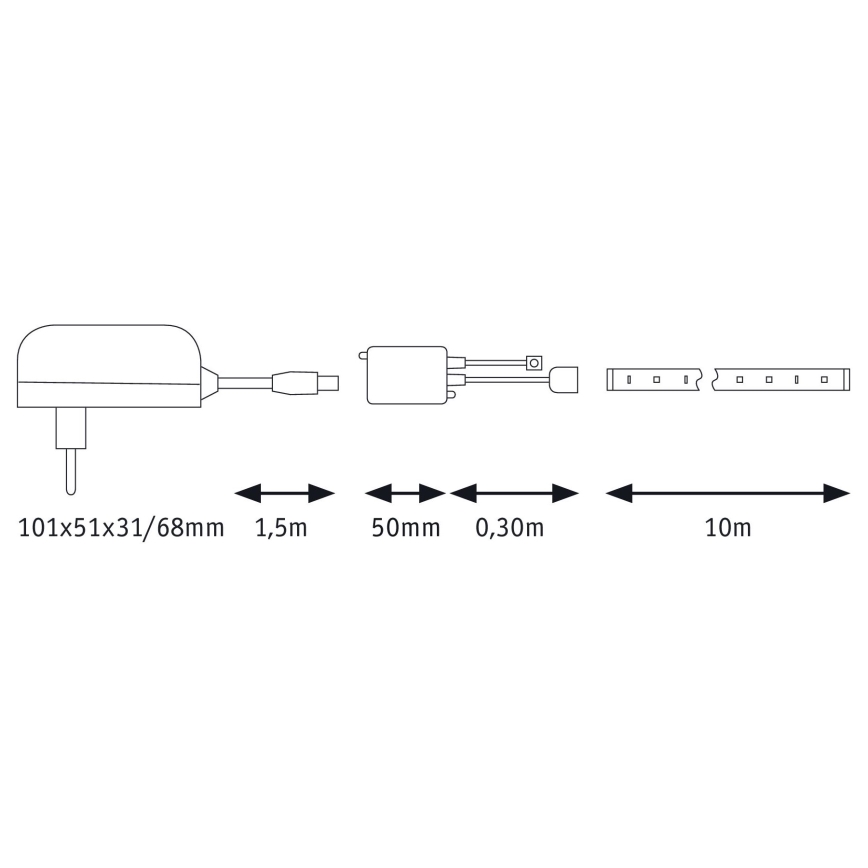 Paulmann 78979 - LED RGB/26W Димируема лента SIMPLED 7.5м 230V + дистанционно