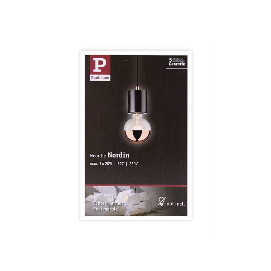 Paulmann 79605 - Полилей на въже NORDIN 1xE27/20W/230V