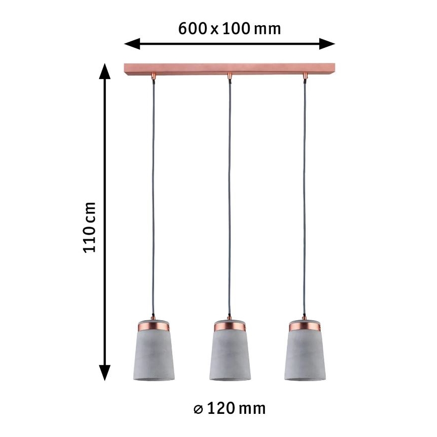 Paulmann 79626 - 3xE27/20W Пендел NEORDIC STIG 230V