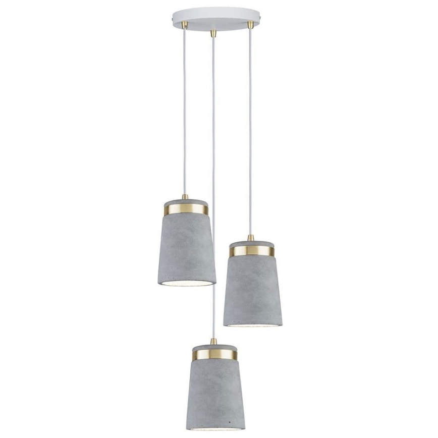 Paulmann 79627 - Висящ полилей NORELL 3xE27/20W/230V бетон