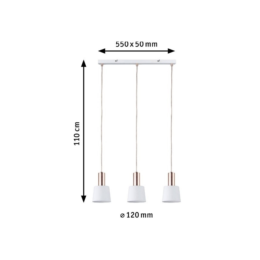 Paulmann 79657 - 3xE14/20W Пендел NEORDIC HALDAR 230V