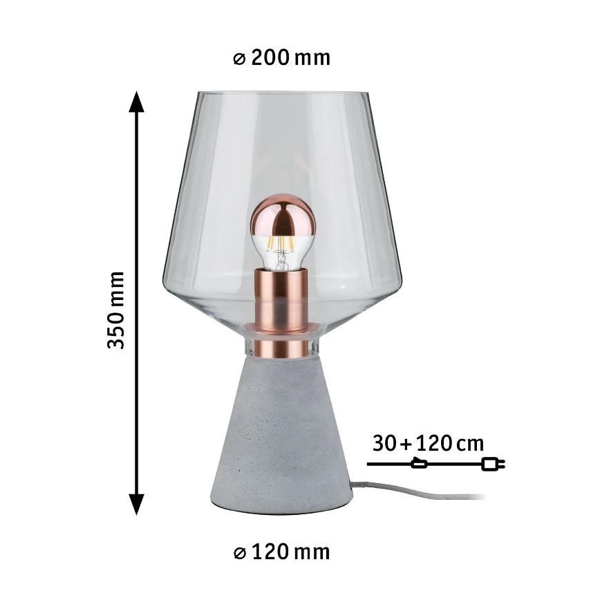 Paulmann 79665 - 1xE27/20W Настолна лампа NEORDIC YORIK 230V