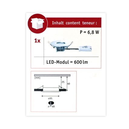 Paulmann 79668 - LED/5,3W IP44 Димируема луничка за баня HOUSE 230V