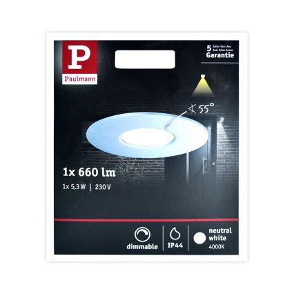 Paulmann 79669 - LED/5,3W IP44 Димируема луничка за баня HOUSE 230V