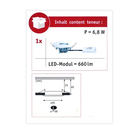 Paulmann 79669 - LED/5,3W IP44 Димируема луничка за баня HOUSE 230V