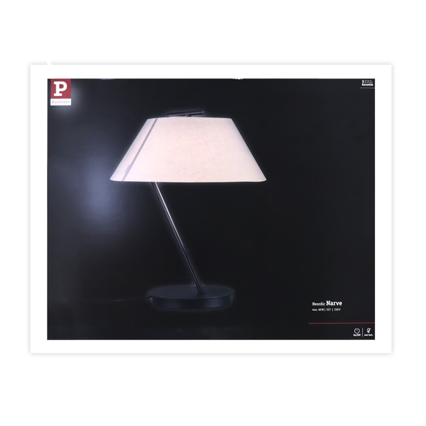 Paulmann 79723 - 1xE27/60W Настолна лампа NARVE 230V