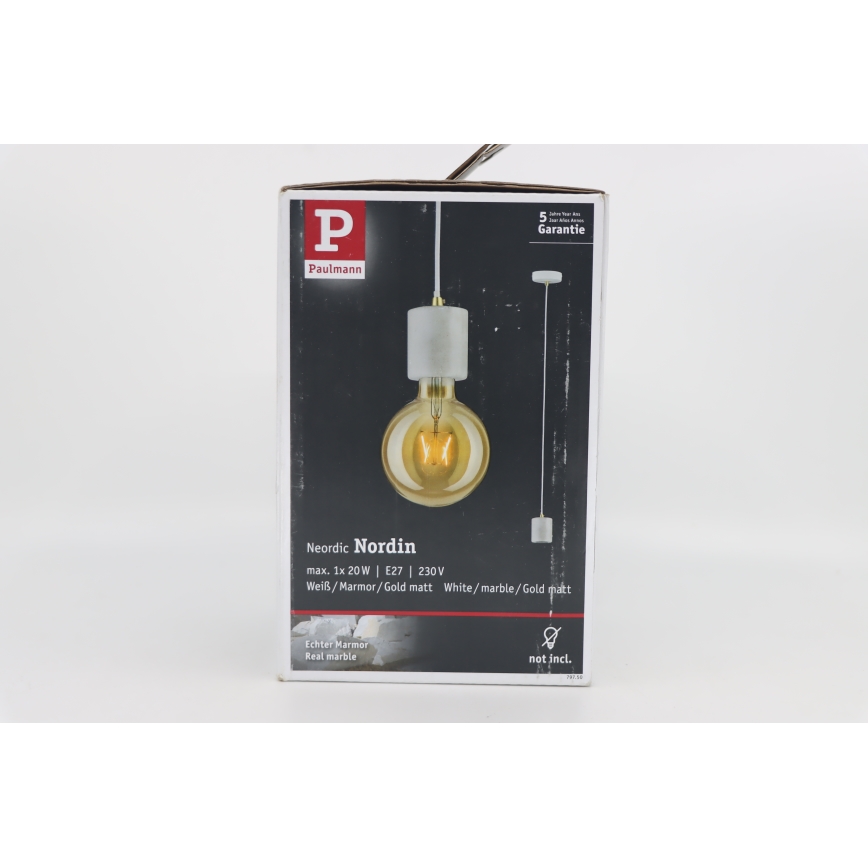 Paulmann 79750 - 1xE27/20W Висящ полилей NORDIN 230V