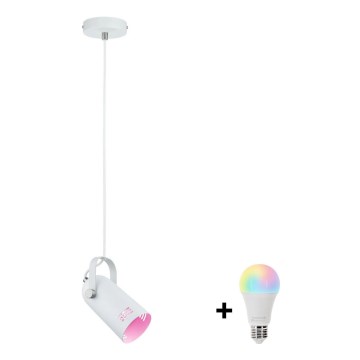 Paulmann 79767 - LED RGBW 1xE27/12W Полилей на кабел LAVEA 230V бял