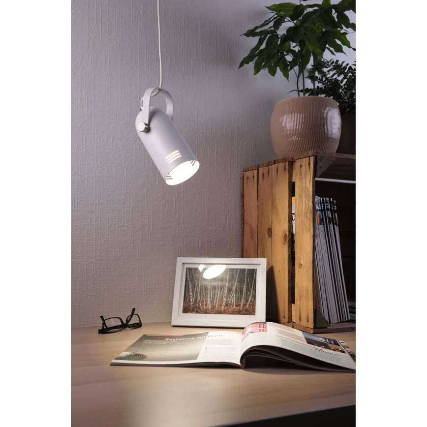 Paulmann 79767 - LED RGBW 1xE27/9W Полилей на кабел LAVEA 230V бял