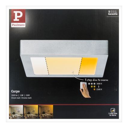 Paulmann 79794 - LED/13W Плафон CARPO 230V 2300/2500/3000K