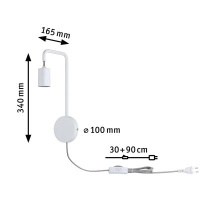 Paulmann 79811 - 1xE27/40W Настенно осветително тяло CALVANI 230V бяло