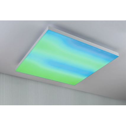 Paulmann 79910 - LED/31W RGBW Димируемо таванно осветително тяло LORIA 230V 3000-6500K 59,5x59,5 cm бяло + дистанционно управление
