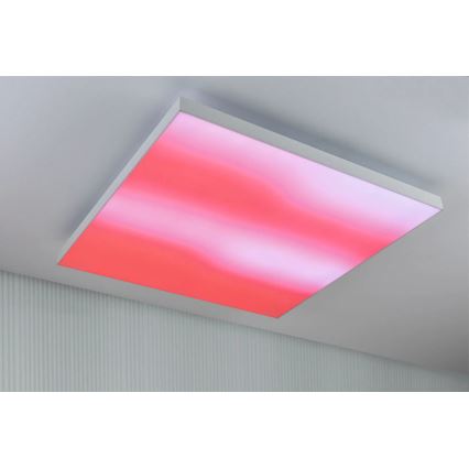 Paulmann 79910 - LED/31W RGBW Димируемо таванно осветително тяло LORIA 230V 3000-6500K 59,5x59,5 cm бяло + дистанционно управление