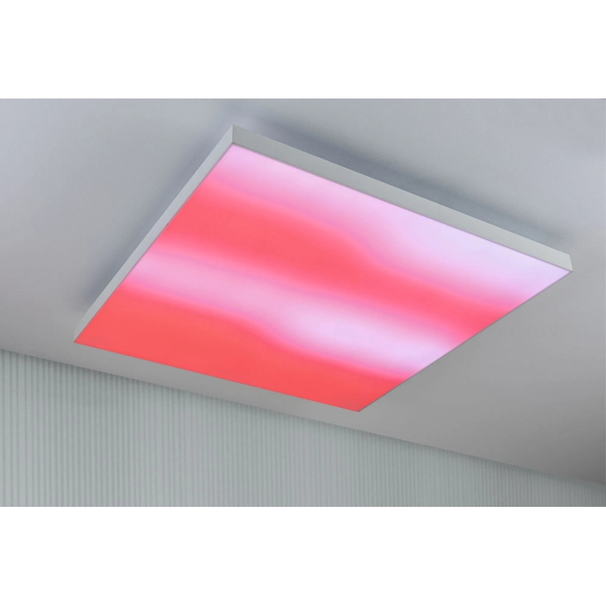 Paulmann 79910 - LED/31W RGBW Димируемо таванно осветително тяло LORIA 230V 3000-6500K 59,5x59,5 cm бяло + дистанционно управление