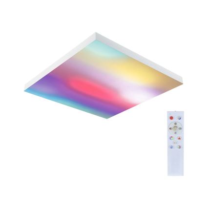 Paulmann 79910 - LED/31W RGBW Димируемо таванно осветително тяло LORIA 230V 3000-6500K 59,5x59,5 cm бяло + дистанционно управление