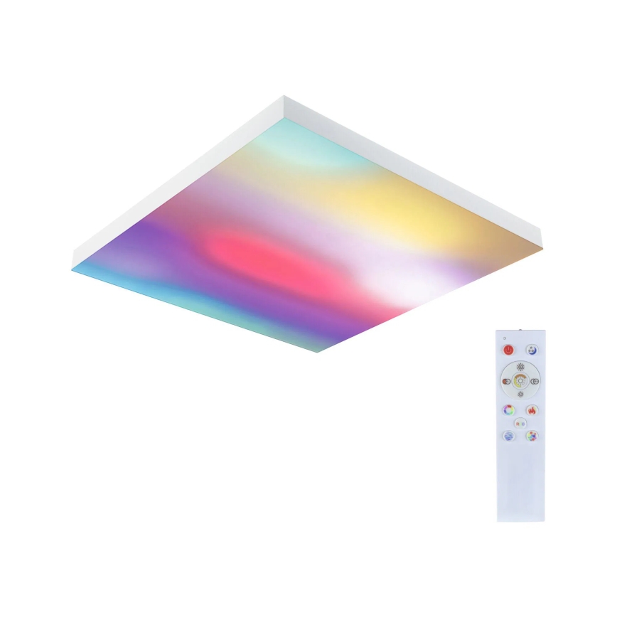 Paulmann 79910 - LED/31W RGBW Димируемо таванно осветително тяло LORIA 230V 3000-6500K 59,5x59,5 cm бяло + дистанционно управление