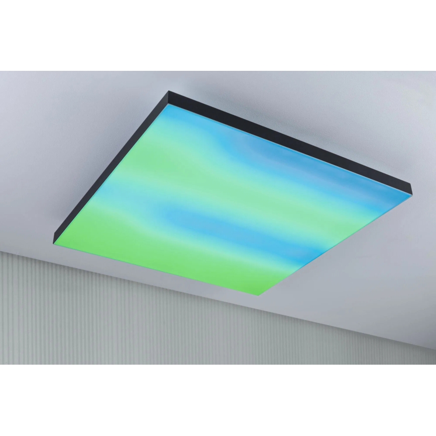 Paulmann 79913 - LED/31W RGBW димируемо таванно осветително тяло LORIA 230V 3000-6500K 59,5x59,5 cm черно + дистанционно управление