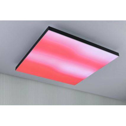 Paulmann 79913 - LED/31W RGBW димируемо таванно осветително тяло LORIA 230V 3000-6500K 59,5x59,5 cm черно + дистанционно управление