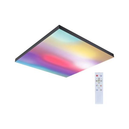 Paulmann 79913 - LED/31W RGBW димируемо таванно осветително тяло LORIA 230V 3000-6500K 59,5x59,5 cm черно + дистанционно управление