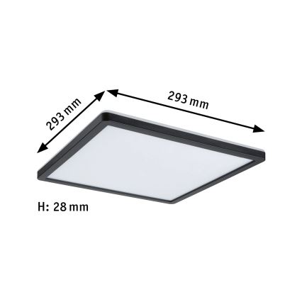 Paulmann 79921 - LED/16W панел с възможност за димиране ATRIA 230V 3000K 29,3x29,3 cm черен