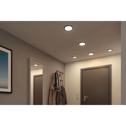 Paulmann 79965 - LED/13W IP44 Димируемо вградено таванно осветително тяло за баня AREO 230V Ø 17,5 см черно