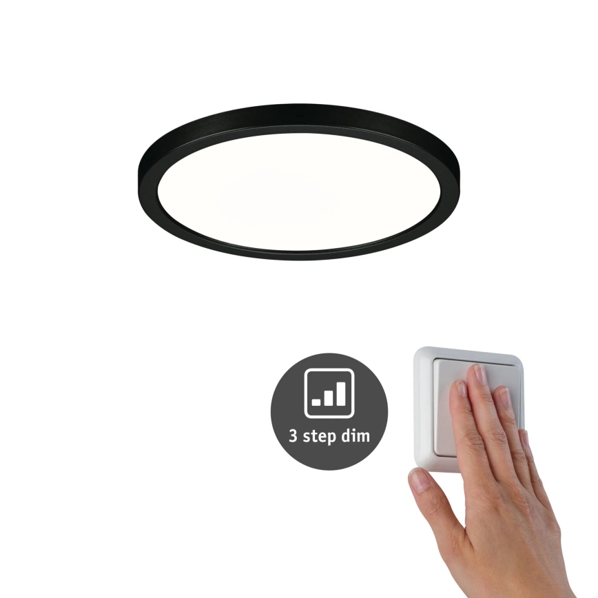 Paulmann 79965 - LED/13W IP44 Димируемо вградено таванно осветително тяло за баня AREO 230V Ø 17,5 см черно