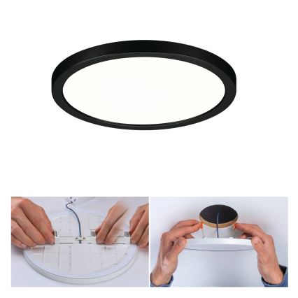 Paulmann 79965 - LED/13W IP44 Димируемо вградено таванно осветително тяло за баня AREO 230V Ø 17,5 см черно