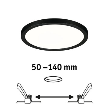 Paulmann 79965 - LED/13W IP44 Димируемо вградено таванно осветително тяло за баня AREO 230V Ø 17,5 см черно