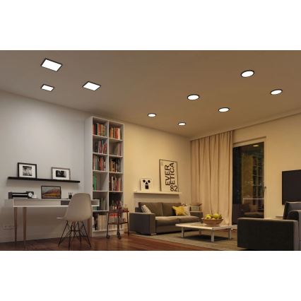 Paulmann 79967 - LED/16W IP44 Вградено таванно осветително тяло за баня AREO, с възможност за димиране, 230V, 23x23 cm, черно