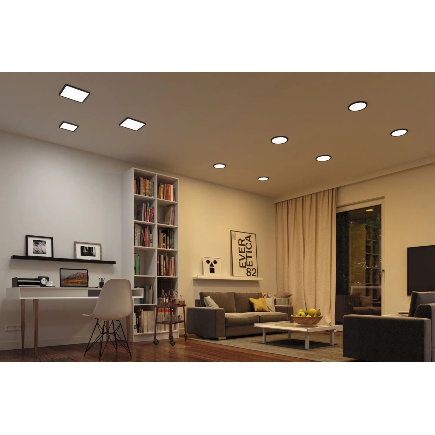 Paulmann 79967 - LED/16W IP44 Вградено таванно осветително тяло за баня AREO, с възможност за димиране, 230V, 23x23 cm, черно