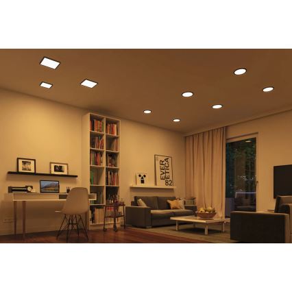Paulmann 79967 - LED/16W IP44 Вградено таванно осветително тяло за баня AREO, с възможност за димиране, 230V, 23x23 cm, черно