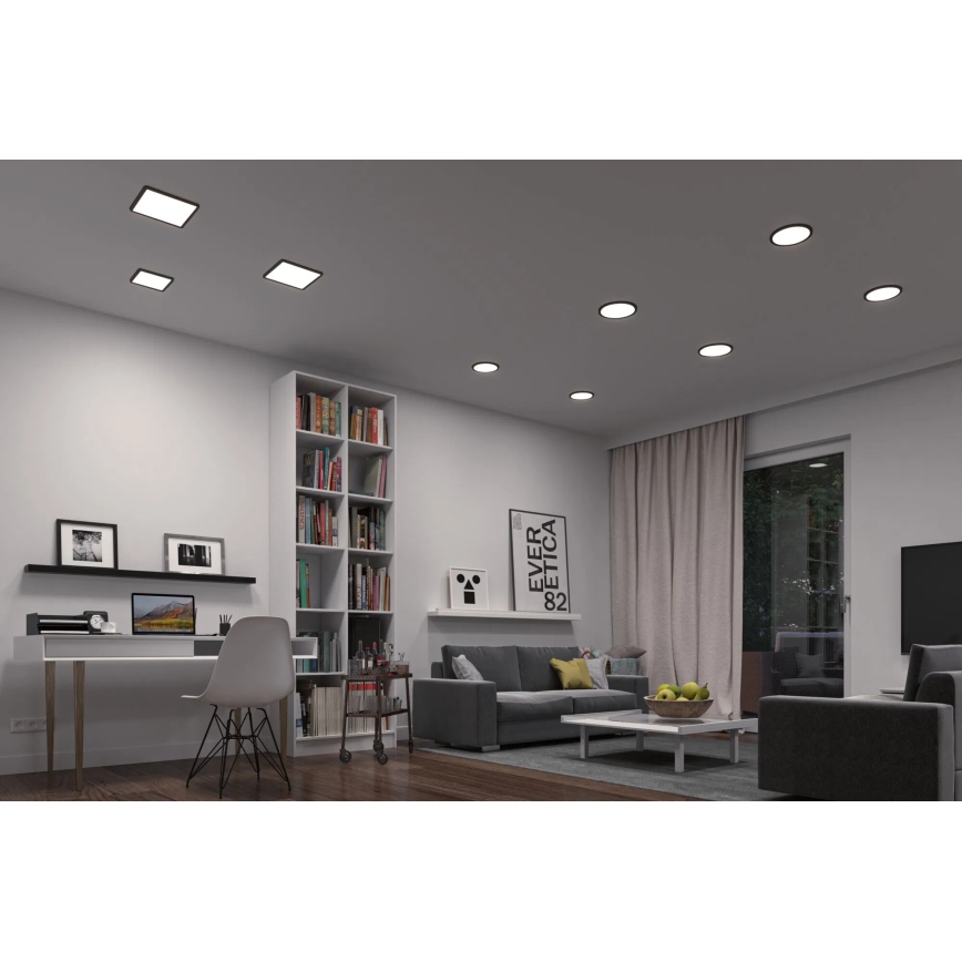 Paulmann 79967 - LED/16W IP44 Вградено таванно осветително тяло за баня AREO, с възможност за димиране, 230V, 23x23 cm, черно