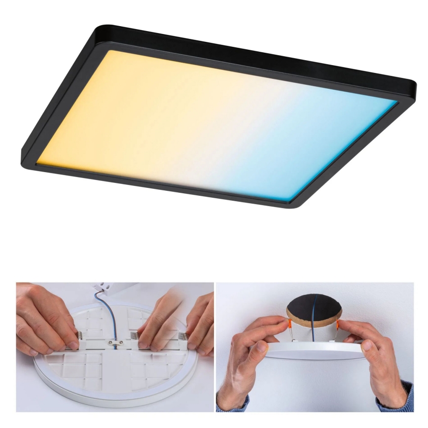 Paulmann 79967 - LED/16W IP44 Вградено таванно осветително тяло за баня AREO, с възможност за димиране, 230V, 23x23 cm, черно
