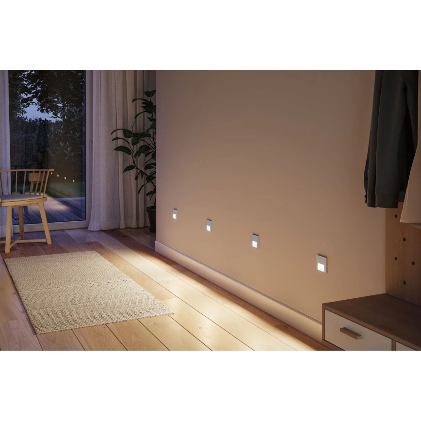 Paulmann 80000 - LED/1W Лампа за стълбище TSARO 230V Follow/матов хром