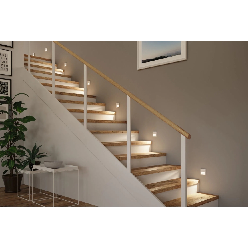 Paulmann 80002 - LED/1W Лампа за стълбище със сензор TSARO 230V Lead/бял