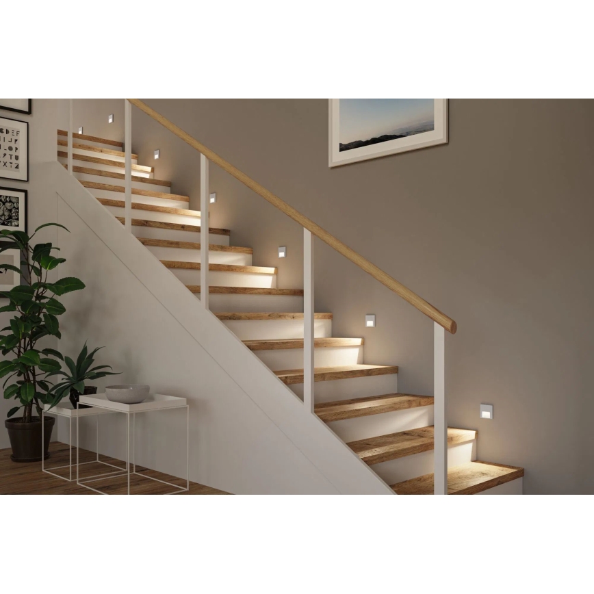 Paulmann 80003 - LED/1W Осветително тяло за стълбище със сензор TSARO 230V Оловно/матов хром