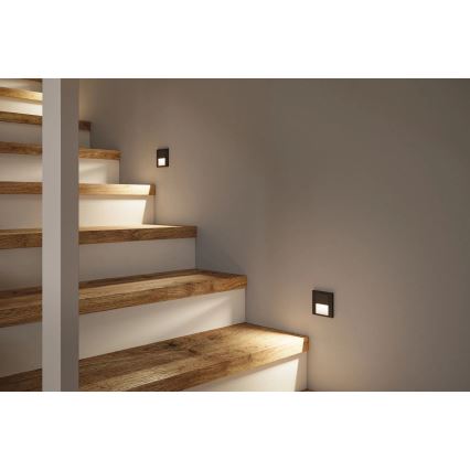 Paulmann 80004 - LED/1W Лампа за стълбище със сензор TSARO 230V Lead/черен