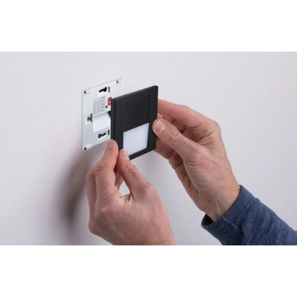 Paulmann 80004 - LED/1W Лампа за стълбище със сензор TSARO 230V Lead/черен
