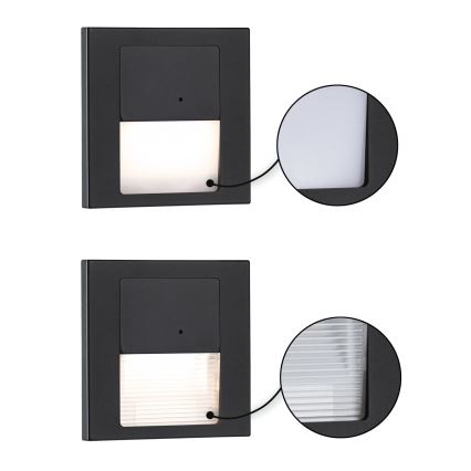 Paulmann 80004 - LED/1W Лампа за стълбище със сензор TSARO 230V Lead/черен