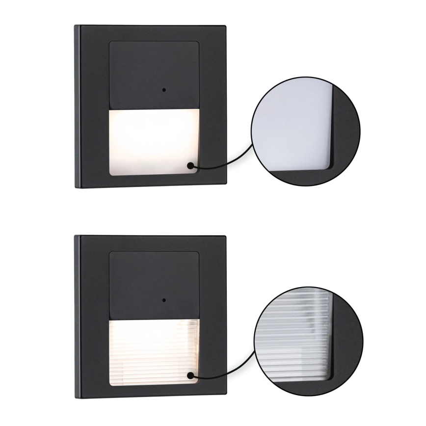 Paulmann 80004 - LED/1W Лампа за стълбище със сензор TSARO 230V Lead/черен