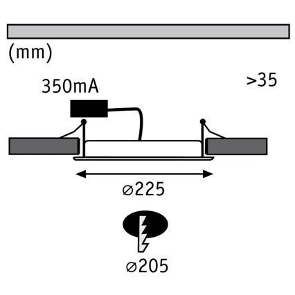 Paulmann 92034 - LED/14W Вградено осветление за окачен таван 230V